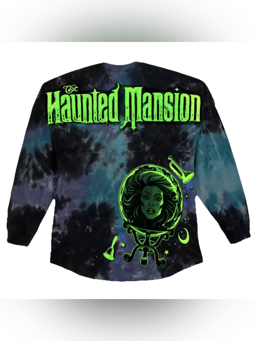Disney Haunted Mansion Spirit Jersey Blue Black Purple Tie Dye Glow Medium Adult